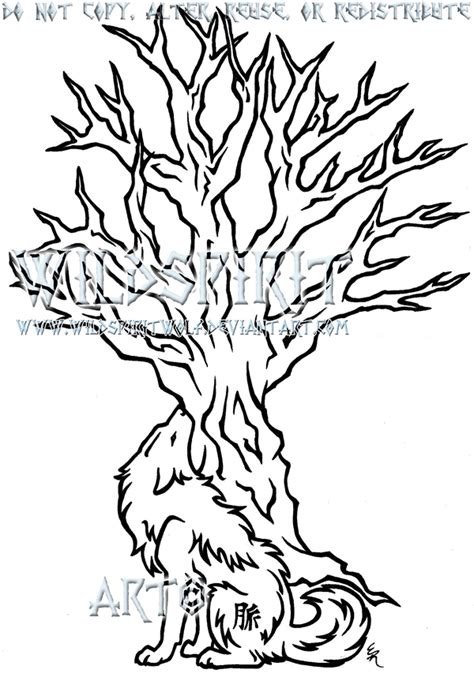 Wolf And Tree Myaku Tattoo By Wildspiritwolf On Deviantart