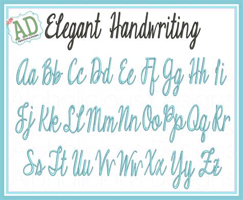 Elegant Handwriting Embroidery Font Cursive Embroidery Font Etsy