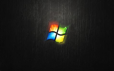 Leather Computers Dark Windows 7 Microsoft Glow Logos