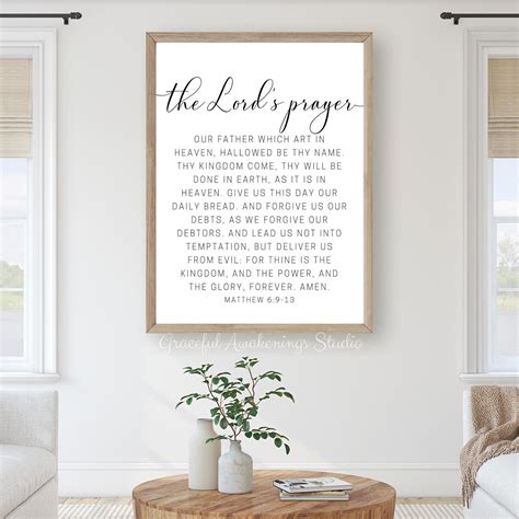 The Lords Prayer Printable Wall Art The Lords Prayer Print Lords