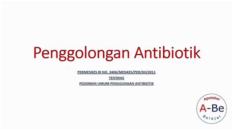 Penggolongan Obat Antibiotik Youtube