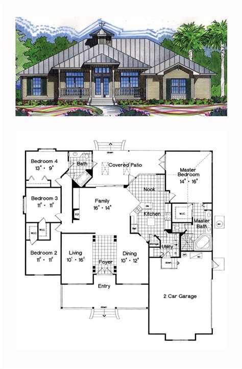 Cool house floor plans plan ayanahouse via. Florida Cracker Style COOL House Plan ID: chp-31391 ...