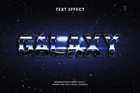 Premium Psd 3d Futuristic Galaxy Text Effect Glossy Typography