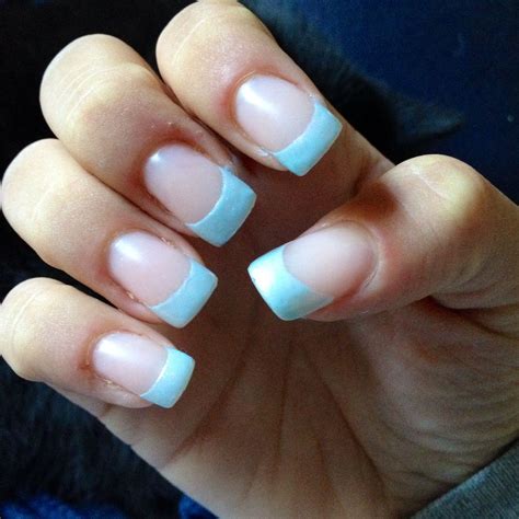 Go Bold And Chic With Blue French Tip Nails Short The Fshn