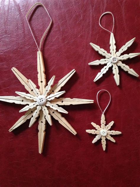 Clothespin Snowflake Christmas Crafts Craft Stick Crafts Crafts