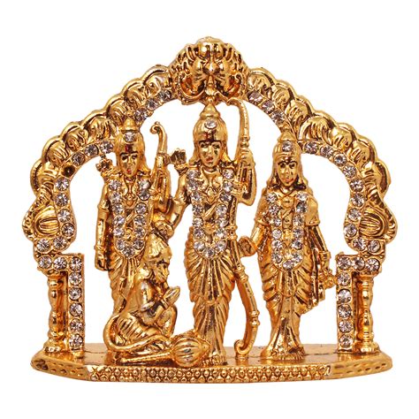 Buy Brass 24k Gold Plated With Stones Hindu God Shri Ram Darbar Statue