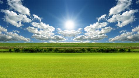 Desktop Wallpaper Clouds Beautiful Scenery Sunny Day Landscape Hd