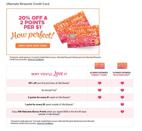 Aug 05, 2018 · the ulta credit card is a $0 annual fee rewards credit card for people who want to save money on ulta beauty products and services. Ulta October Coupons 2020: Get 60% Off On Makeup, Haircare Items & More