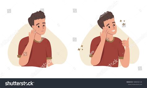 Young Man Boy Two Different Skin Stock Vector Royalty Free 1888096126