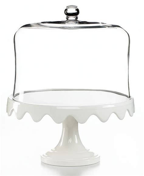 Martha Stewart Collection Serveware Scalloped Cake Stand With Dome