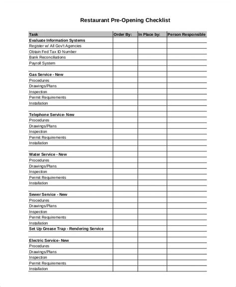 Restaurant Inventory List Ms Excel Templates