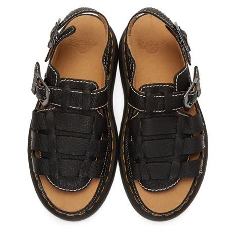 Martens dax hydro leather mens slide sandals. Dr. Martens Leather Black 8092 Arc Sandals for Men - Lyst