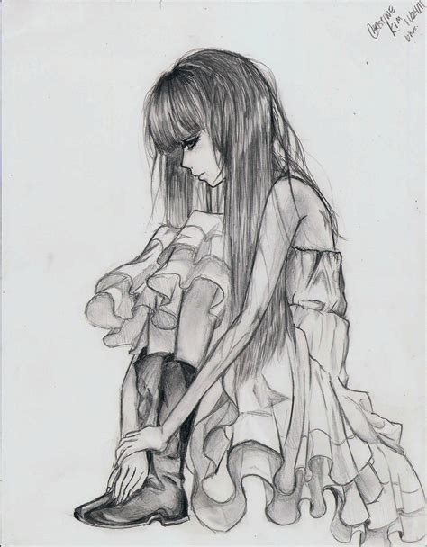 One Lonely Girl By Whenangelscries Sketches To Draw Pinterest