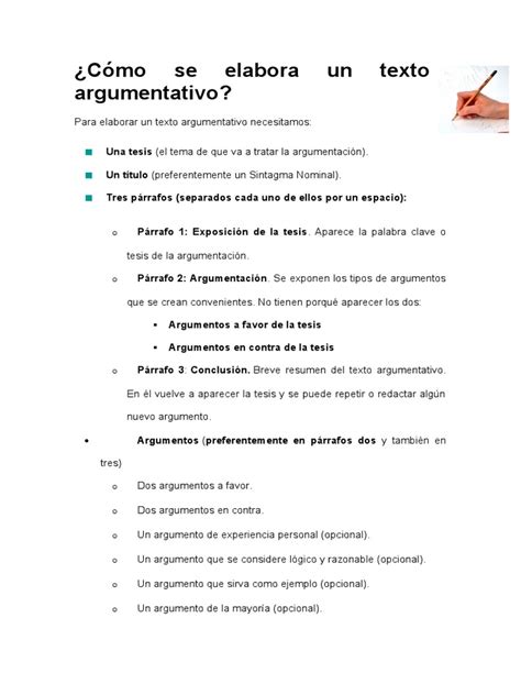 Como Se Elabora Un Texto Argumentativo Pdf