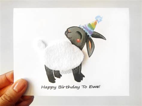 Funny Card Black Sheep Card Happy Birthday To Ewe Farm Etsy