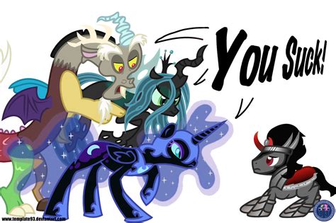 155846 Safe Artisttemplate93 Discord King Sombra Nightmare Moon