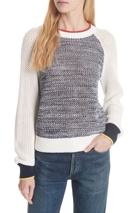 Joie Colorblock Cotton Sweater Nordstrom Cotton Sweater Sweaters