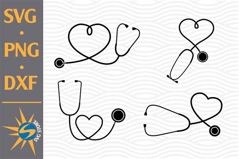 Heart Stethoscope Svg Png Dxf Digital File Include 688702 Cut