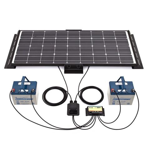 How do you wire solar panels to batteries? Biard 100W 10 Amp Dual Battery 12V Black Solar Panel Kit ...