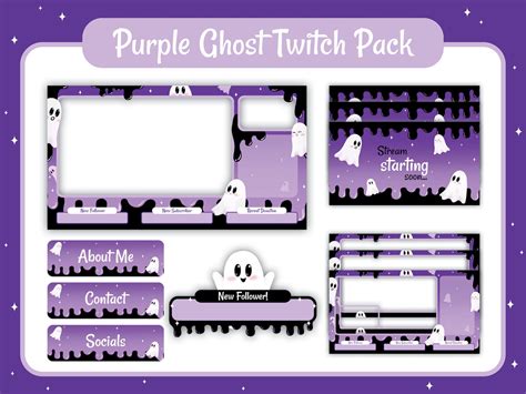 Animated Purple Ghost Twitch Pack Spooky And Cute Etsy Canada In 2022