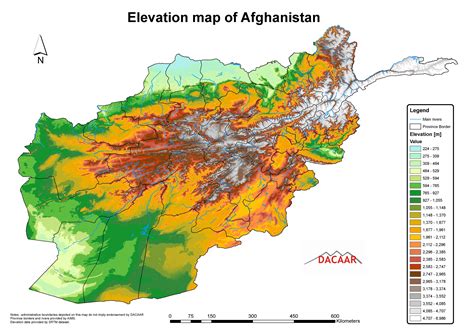 Afghanistan Elevation Map Weltatlas