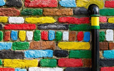 Bricks Texture Walls Colorful Wallpapers Hd Desktop