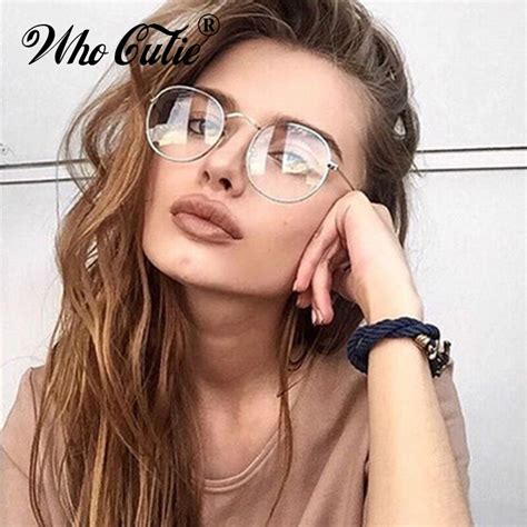 Who Cutie 2017 Round Fake Circle Glasses 3447 Clear Optical Lens Men Women Computer Gold