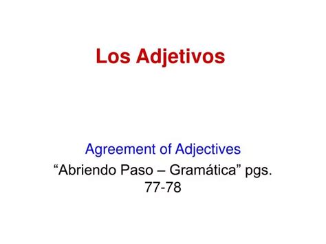 Ppt Los Adjetivos Powerpoint Presentation Free Download Id6829460