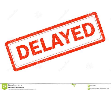 Delayed Red Rubber Stamp On White Background. Delayed 