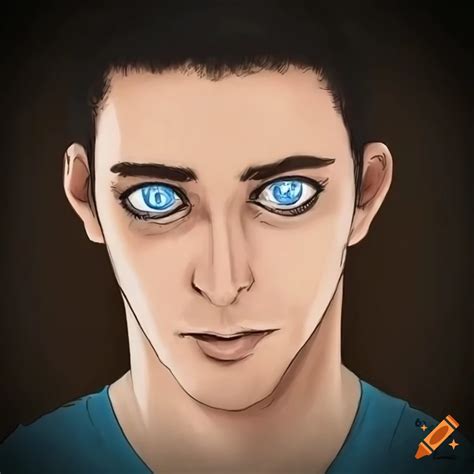 Drawing Of A Man With Blue Eyes