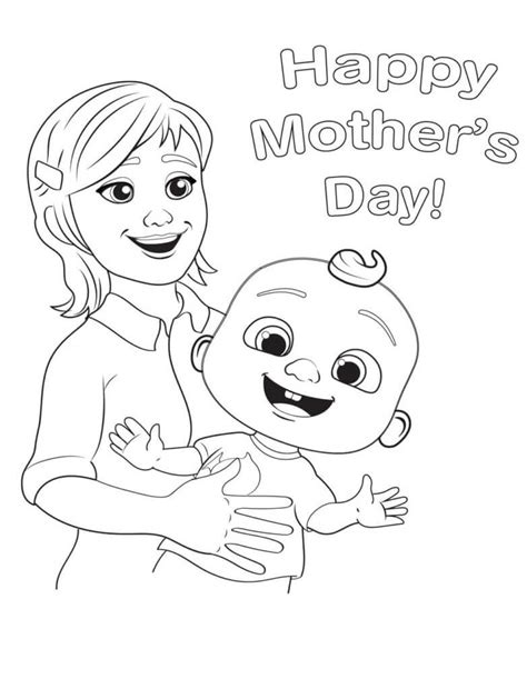 Mom And Little Johnny Cocomelon Coloring Page Free Printable Coloring