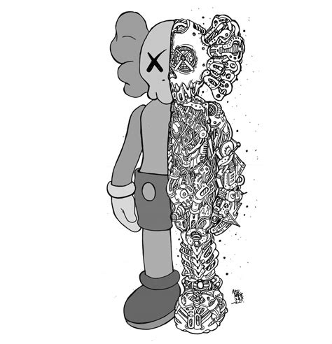 40+ Most Popular Kaws Drawing Black And White | Armelle Jewellery