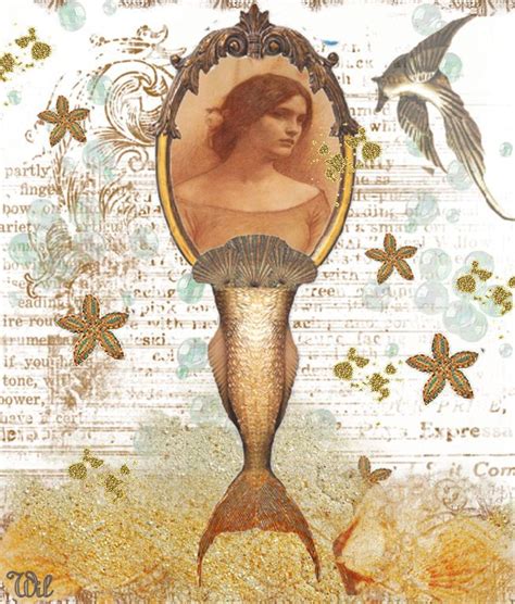 Vintage Mermaid Mermaid Painting Vintage Mermaid Artwork