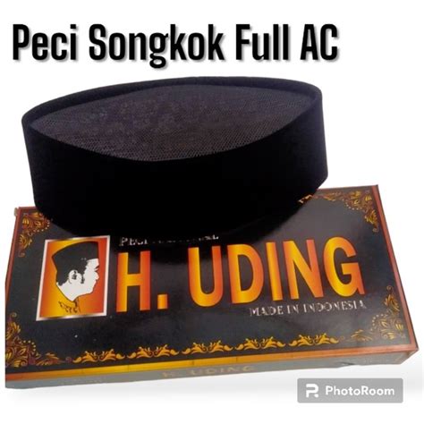 Jual Peci Full Ac Songkok Hitam Polos Bahan Buludru Kopiyah Songkok