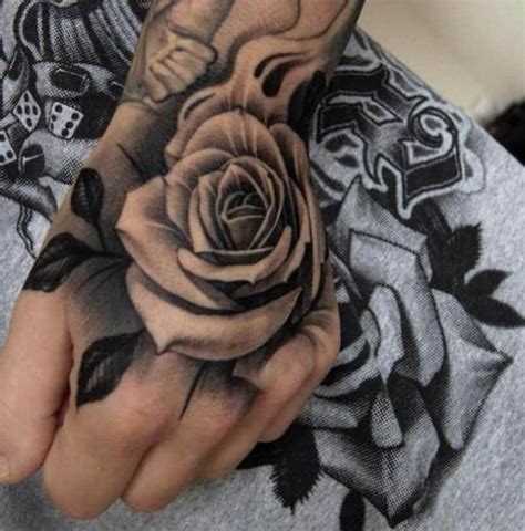 101 best hand tattoos for men: 50+ Amazing Rose Hand Tattoos