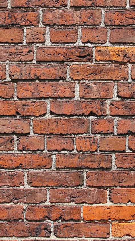 Download Wallpaper 1350x2400 Wall Bricks Brick Wall Texture Red Iphone 876s6 For