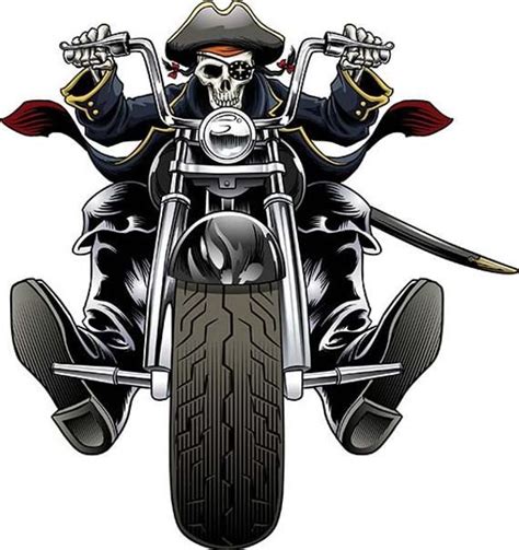 Editable Pdf Vector File Of A Pirate Biker Also Included A 300 Dpi Png
