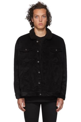 Naked Famous Denim SSENSE Canada Exclusive Black Corduroy Oversized