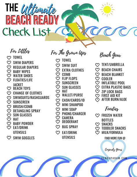 Best Images Of Free Printable Beach Vacation Packing List Summer My XXX Hot Girl