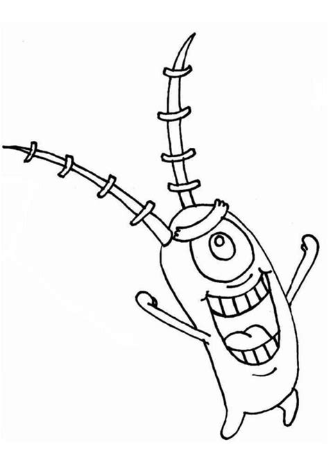 Libro Para Colorear Plankton Del Dibujo Animado Bob Esponja Para