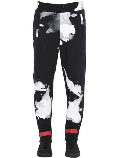 Off White White Liquid Spots Cotton Jogging Pants Black Off White Cloth Pants White White