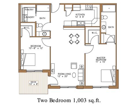 Bedroom House Plans Open Floor Plan With Garage Abundantly Fenestrated Two Bedroom Modern