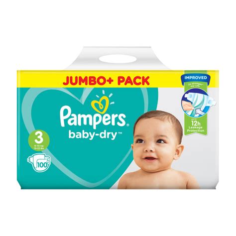 Pampers Baby Dry Size 3 Nappies Jumbo Pack 100 Pack