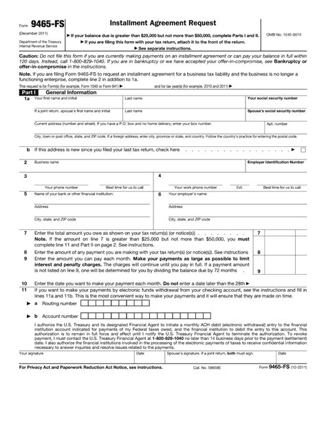 A Simple Guide To The Irs Form 433 D Installment Agreement Fill