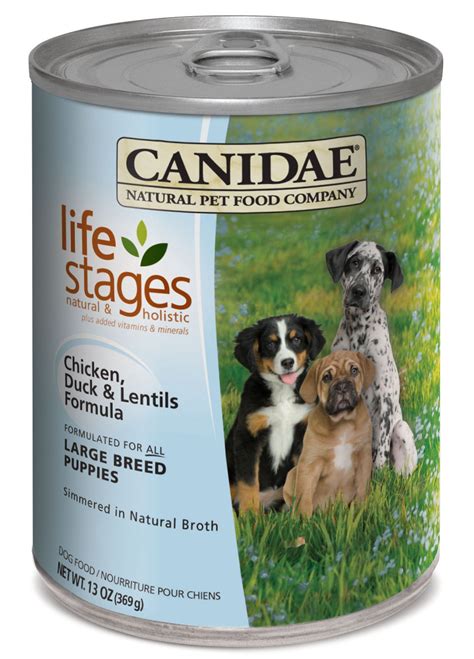 According to some vets, wet canned foods can be healthier than dry dog foods. CANIDAELife Stages Canned Dog Food for Puppies Adults ...