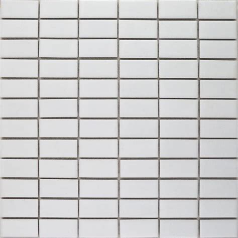 Pixel White Brick Matt 23x48 Mosaic Tiles Walls And Floors