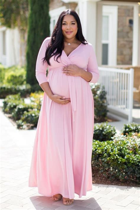Pinkblush Magenta Lace Overlay Maternity Maxi Dress Artofit
