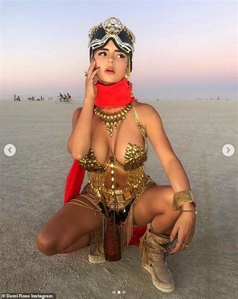 Demi Rose Wears Very Sexy Gold Metal Bikini And Belly Dancer S Belt At