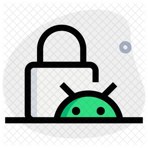 Android Lock Icon Download In Colored Outline Style