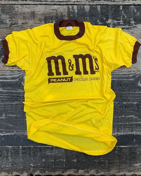 1970s 80s Peanut Mandms Ringer Tee T Shirt Small Fit Boardwalk Vintage